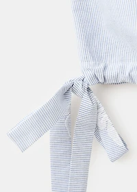 Embroidered striped top