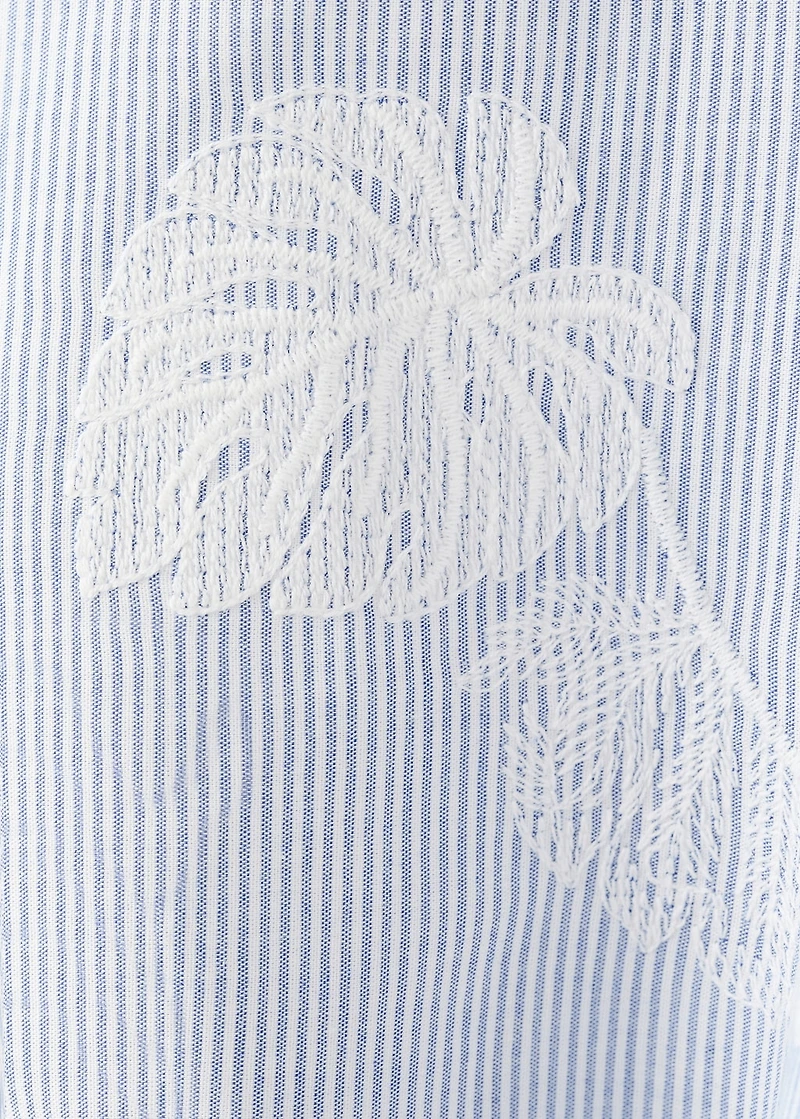Embroidered striped top