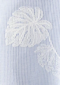 Embroidered striped top