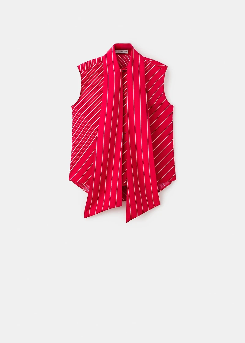 Striped blouse with scarf