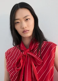 Striped blouse with scarf