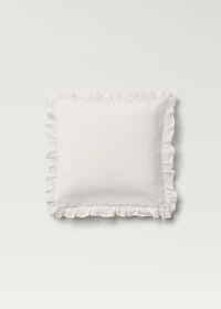 Cotton bed cushion cover with ruffle finish 50x50 cm