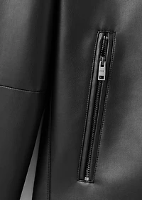 Zip-up faux-leather jacket