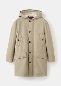 Quilted parka with water-repellent hood