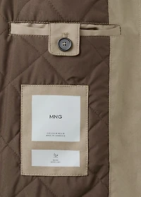 Quilted parka with water-repellent hood