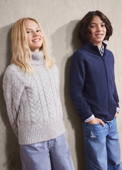 Turtleneck lurex sweater