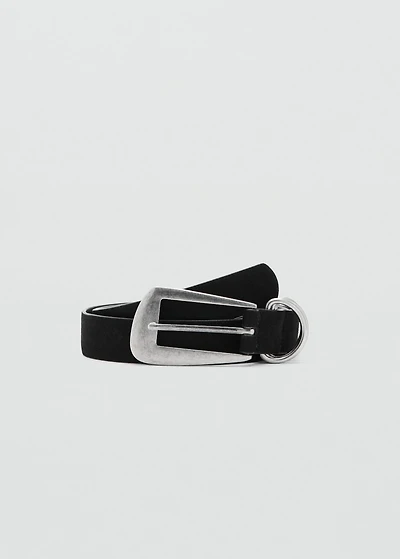Buckle leather belt