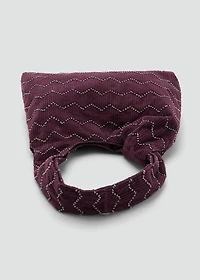 Corduroy handbag with beads