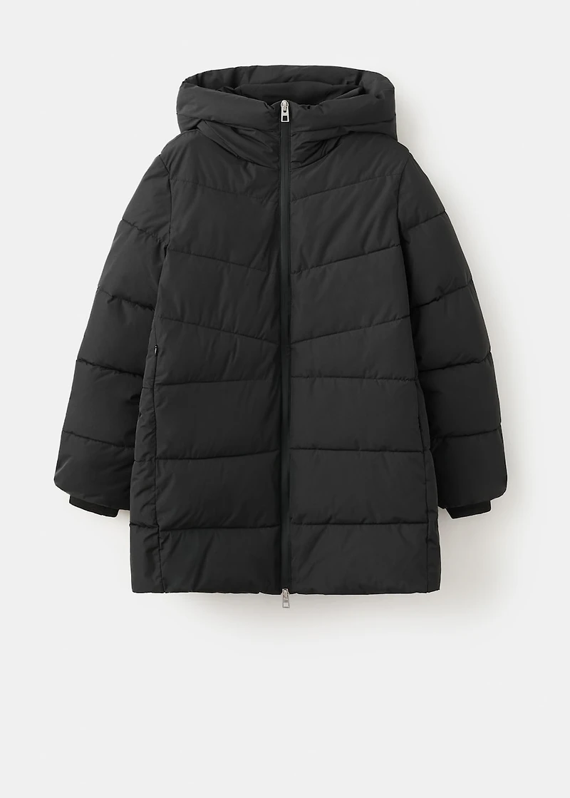Hood puffer coat