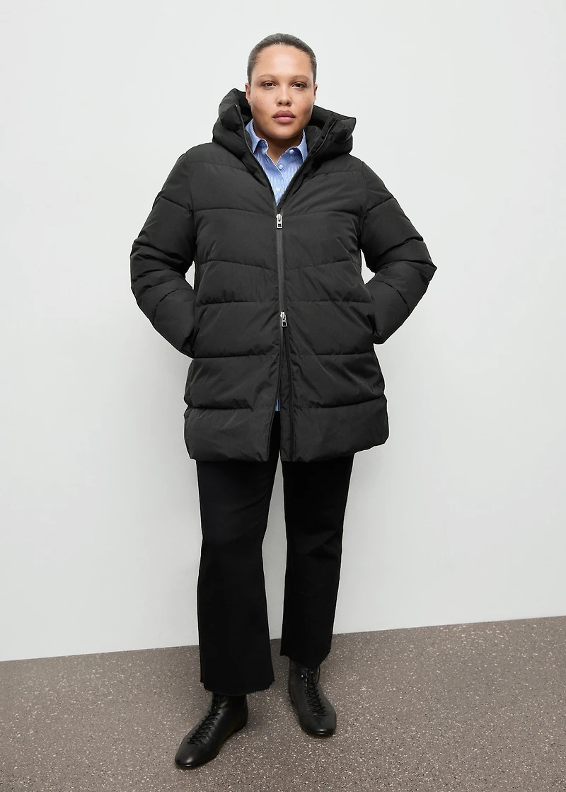 Hood puffer coat