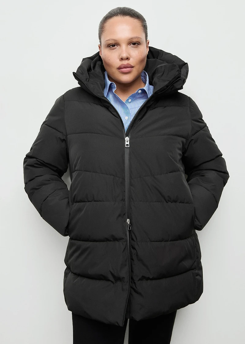 Hood puffer coat