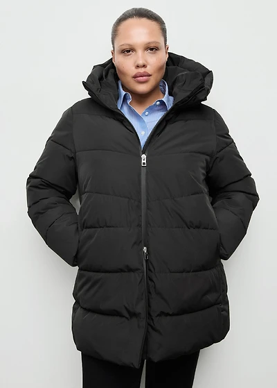 Hood puffer coat
