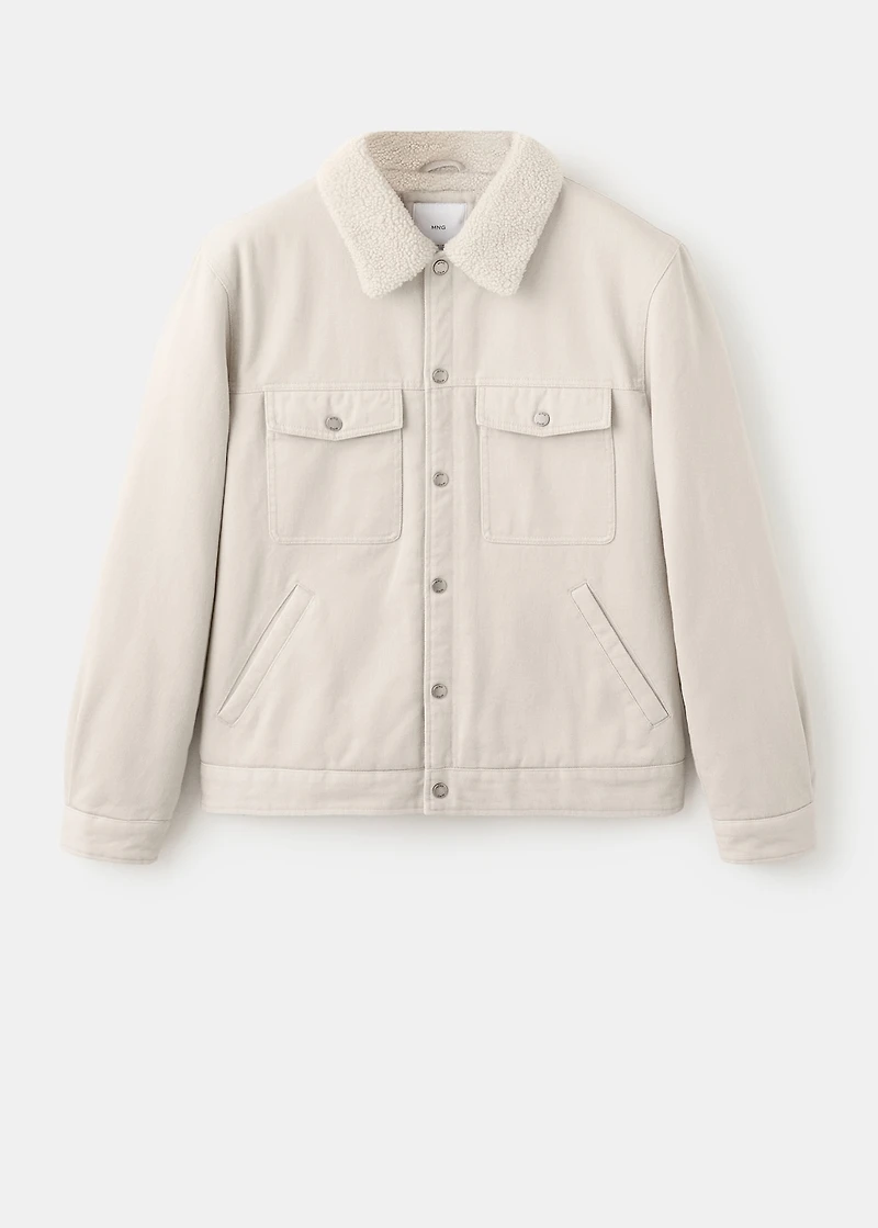 Denim jacket with fleece lining