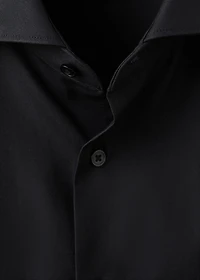 Slim-fit cotton poplin suit shirt