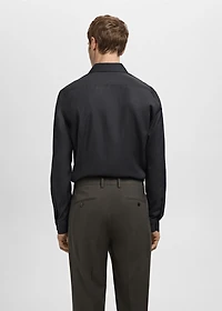 Slim-fit cotton poplin suit shirt