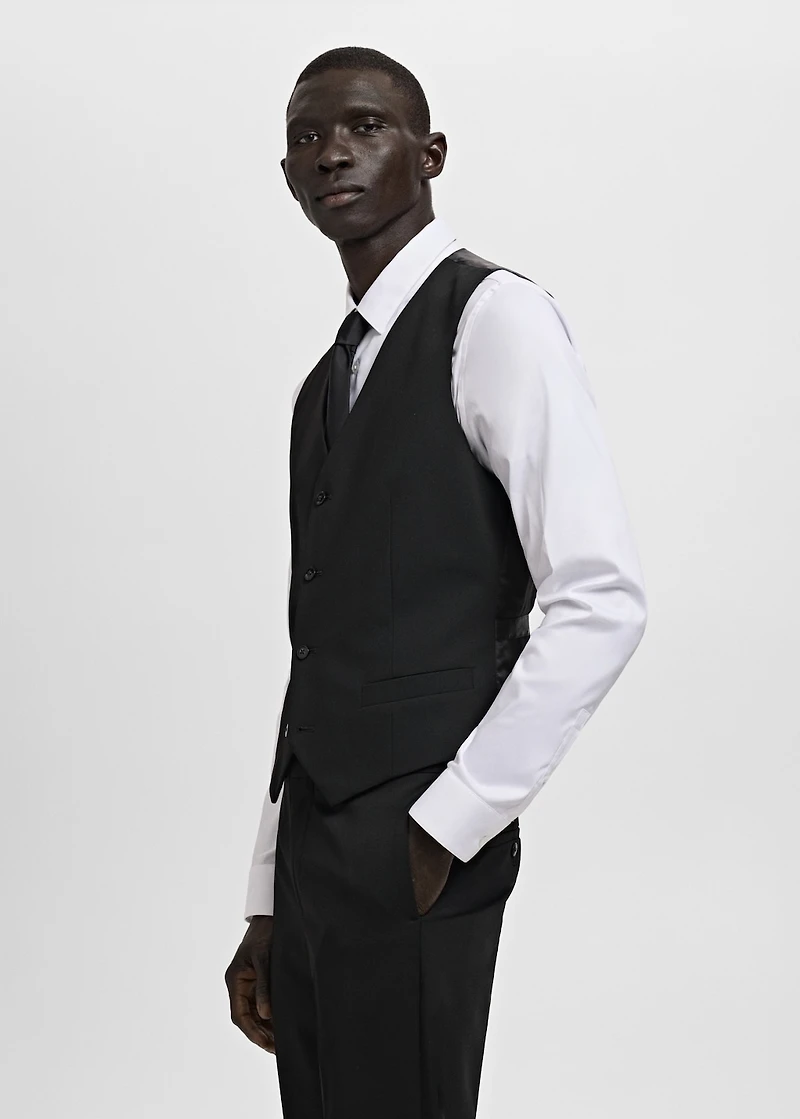 Super slim-fit stretch-fabric suit vest