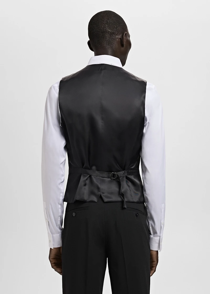 Super slim-fit stretch-fabric suit vest