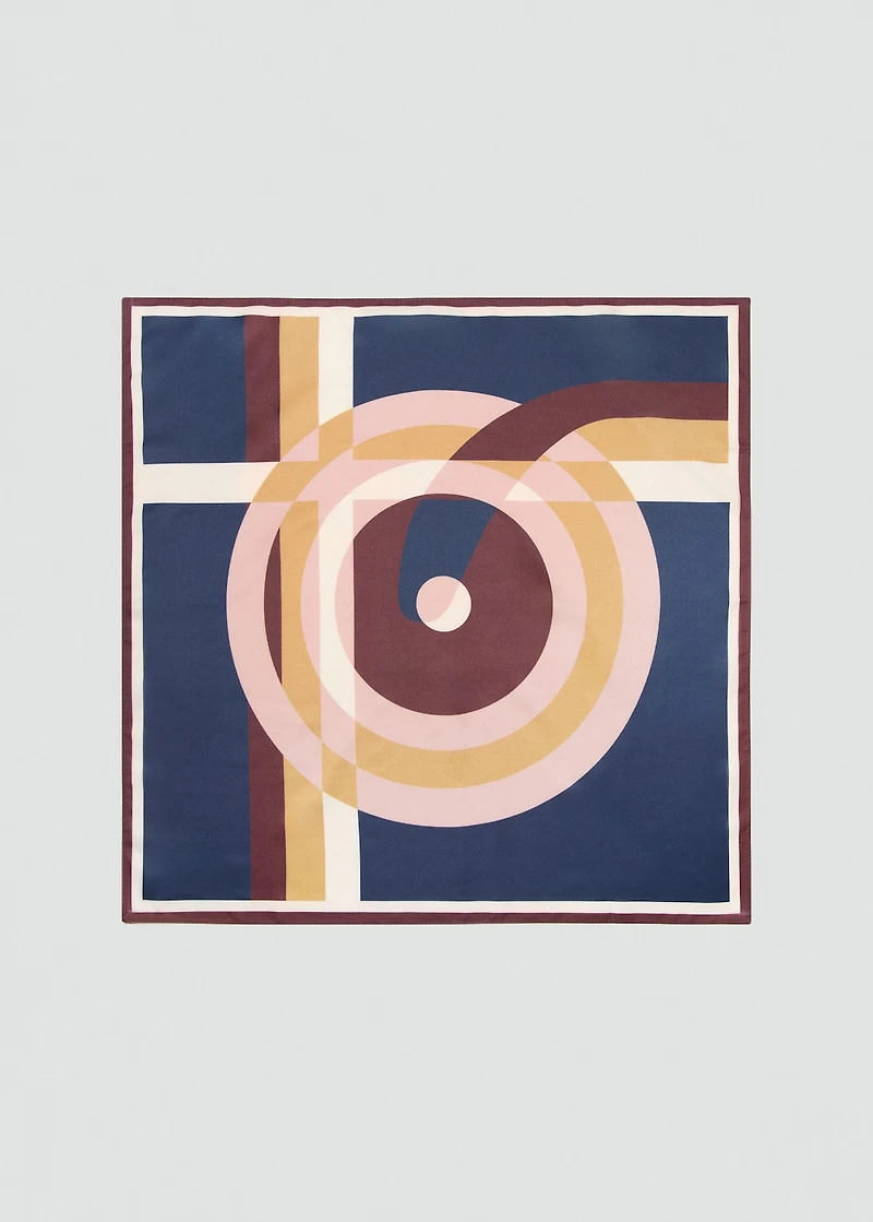 Geometric printed foulard