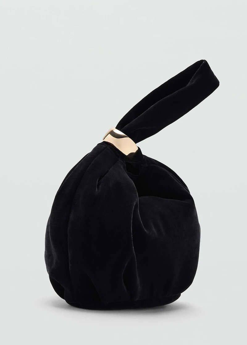 Velvet handbag with metallic detail