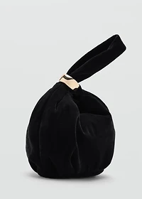 Velvet handbag with metallic detail