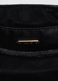 Velvet handbag with metallic detail