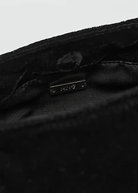 Velvet handbag with metallic detail