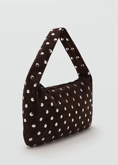 Studded leather shoulder bag