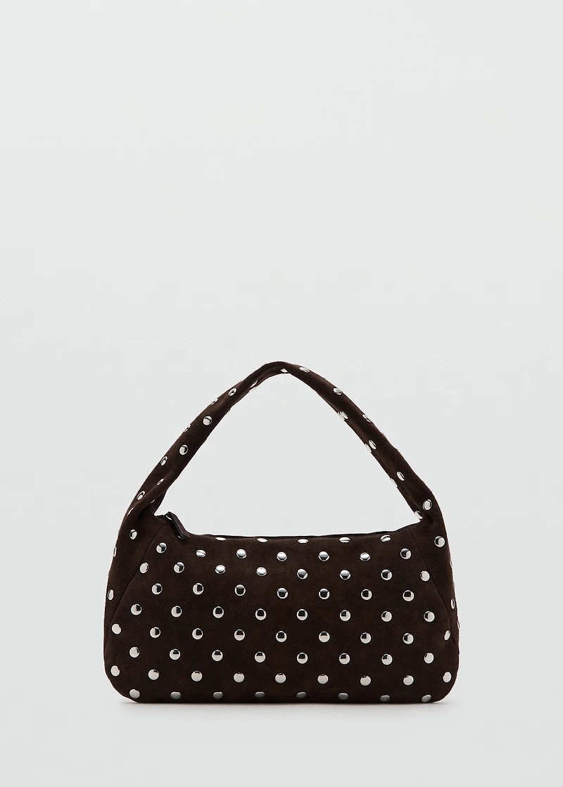 Studded leather shoulder bag