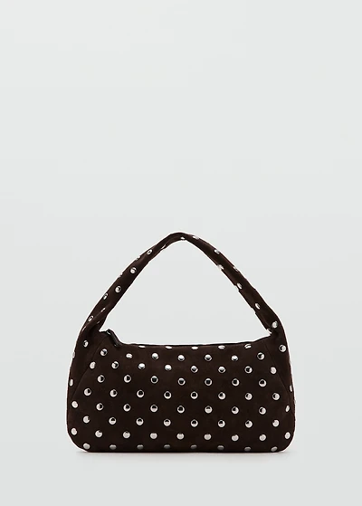 Studded leather shoulder bag