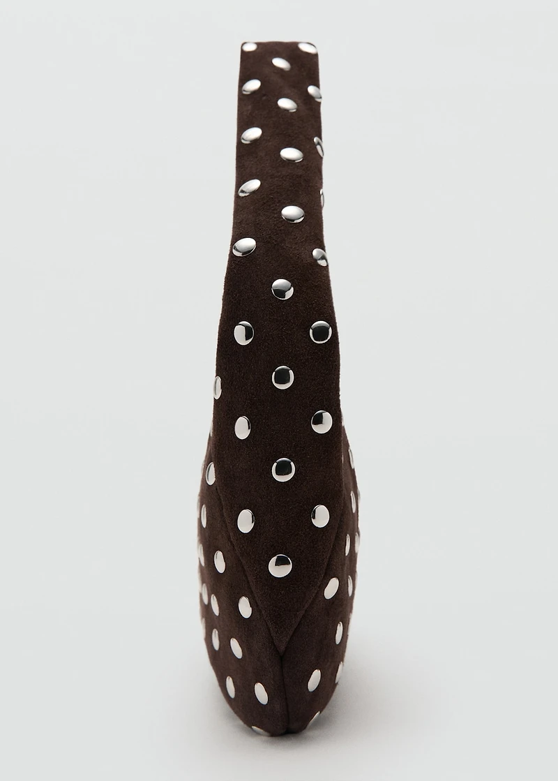 Studded leather shoulder bag