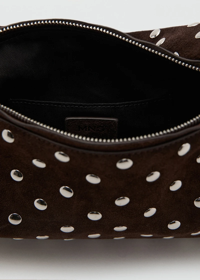 Studded leather shoulder bag