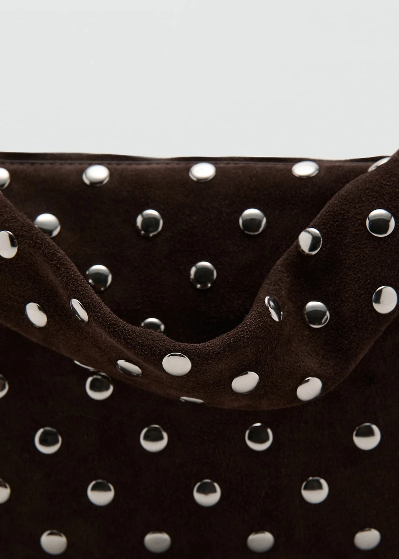 Studded leather shoulder bag