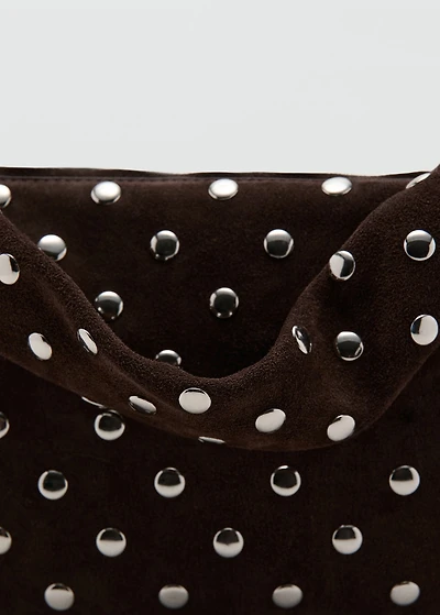 Studded leather shoulder bag
