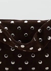 Studded leather shoulder bag