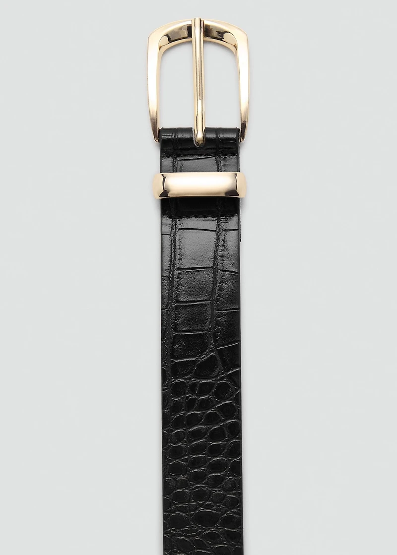 Croco faux-leather belt
