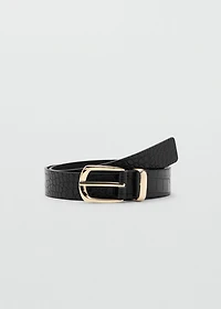 Croco faux-leather belt