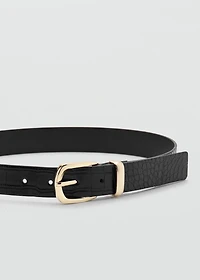 Croco faux-leather belt