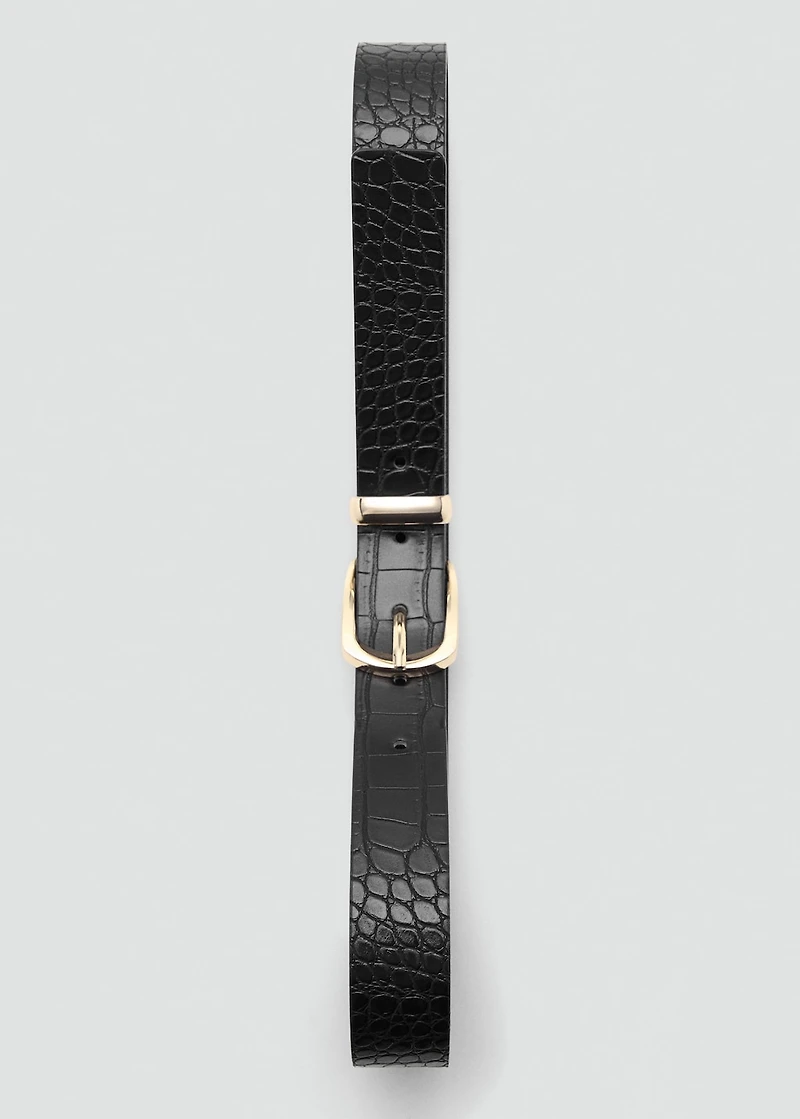 Croco faux-leather belt