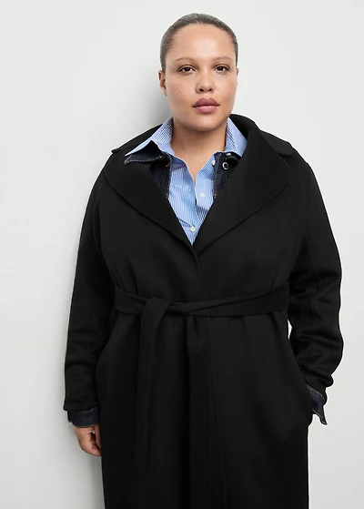 Handmade wool coat with belt