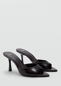 Patent leather high-heeled sandals
