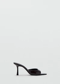 Patent leather high-heeled sandals