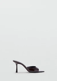 Patent leather high-heeled sandals