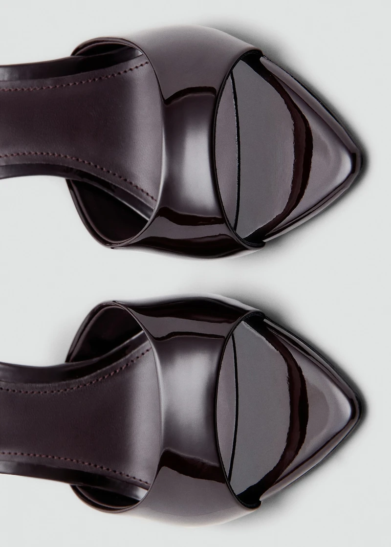 Patent leather high-heeled sandals