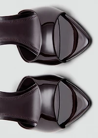 Patent leather high-heeled sandals