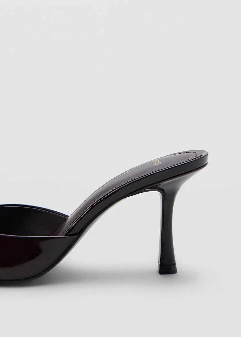 Patent leather high-heeled sandals