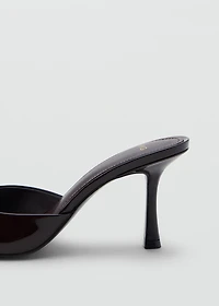 Patent leather high-heeled sandals