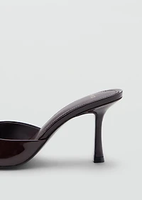 Patent leather high-heeled sandals