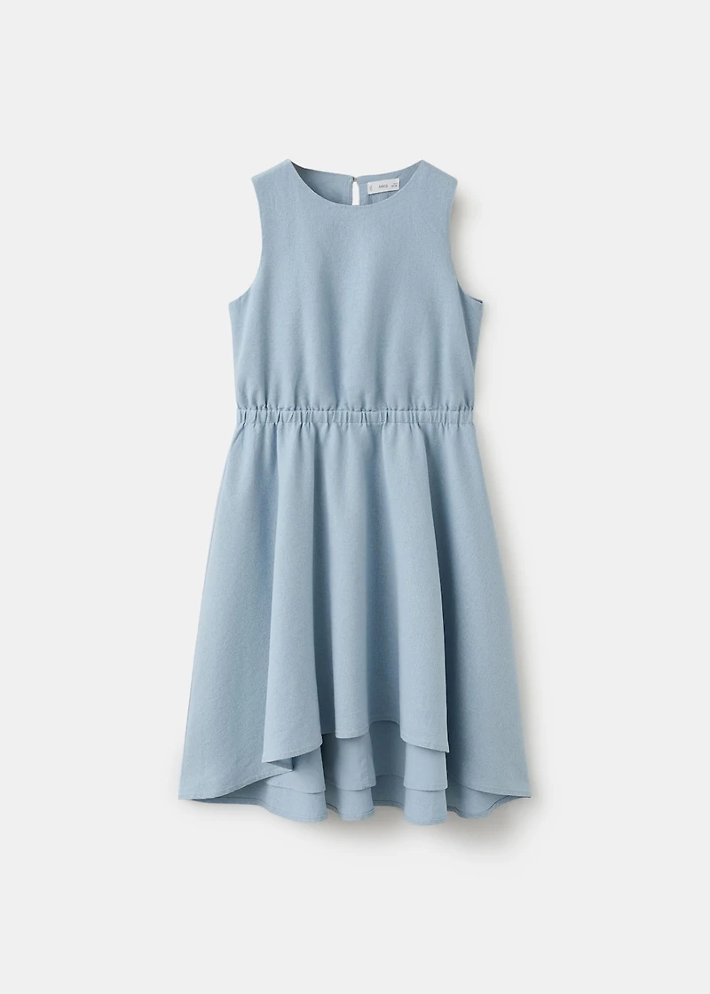 Linen-blend midi dress