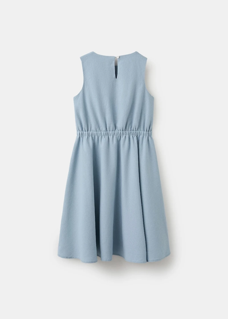 Linen-blend midi dress