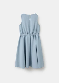 Linen-blend midi dress
